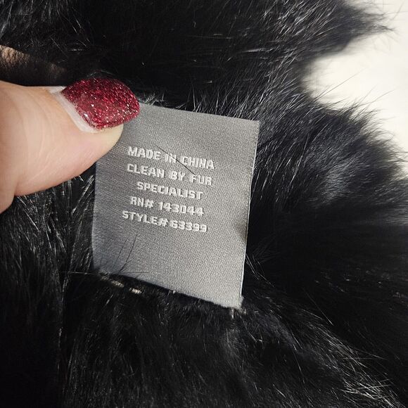 BAGATELLE Rabbit Fur Vest Women's Size Medium Knitted Dye Sleeveless Black - Picture 4 of 5